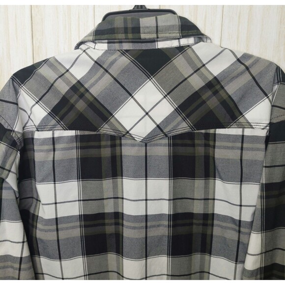 Reclaim Athletic Fit Men's Shirt Button Up~ Long Sleeve~Gray Plaid~Size XL - Picture 5 of 10